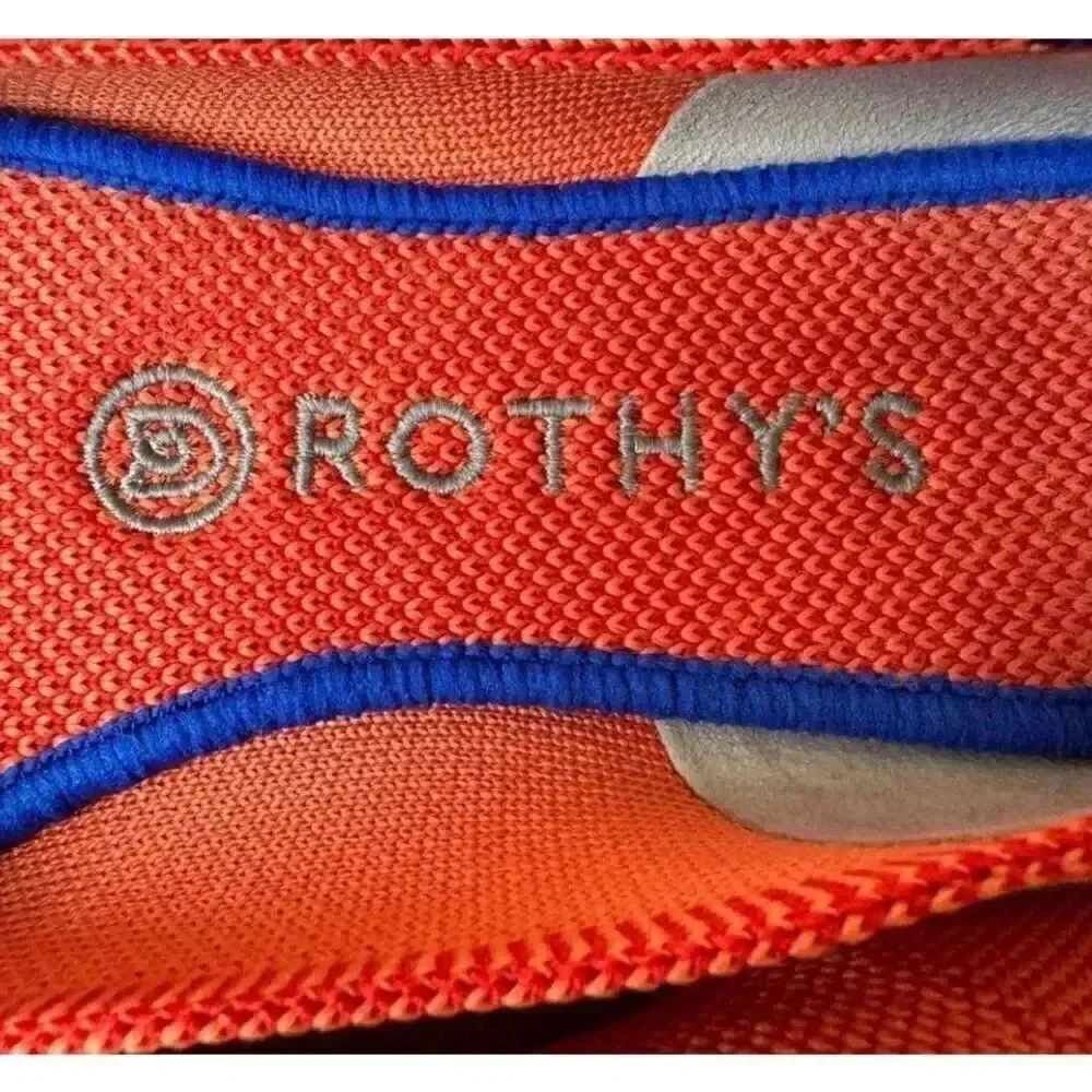 Rothy's Persimmon Marina Stripe Retired Women’s Round Toe Flats SZ 7.5